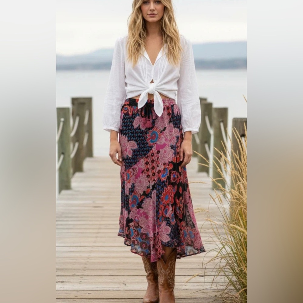 Johnny Was Bohemian Burnout Skirt. L. NWT.